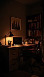 Moody Lighting for a Cozy Work Environment
