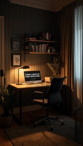 Moody Lighting for a Cozy Work Environment