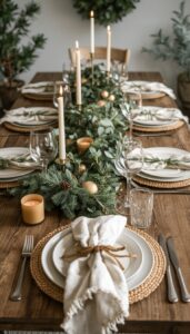 Natural Christmas Table Settings