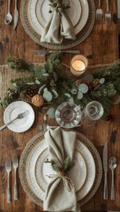 Natural Christmas Table Settings