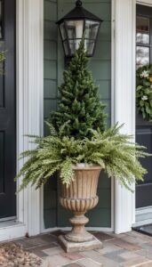 Natural Winter Planters and Greenery
