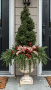 Natural Winter Planters and Greenery