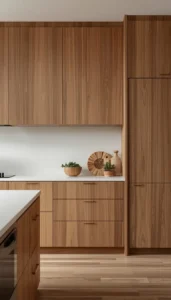 Natural Wood Cabinetry for a Balanced Look