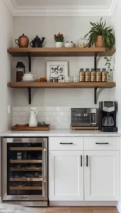 Open Shelf Coffee Bars for Display and Storage