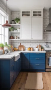 Pair with light upper cabinets