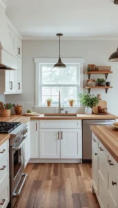 Pair wood with neutral cabinetry