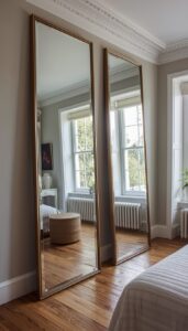 Place mirrors opposite windows