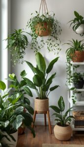 Place plants at different heights