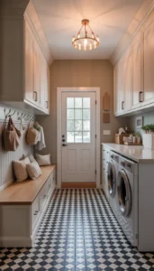 Position benches near entry doors