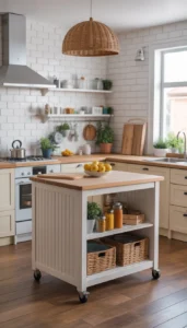 Rolling Kitchen Islands for Flexible Use