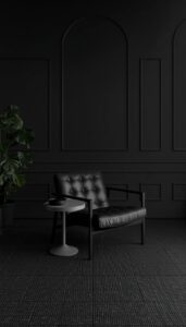 Rubber flooring in deep tones