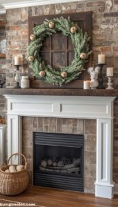 Rustic Mantel With Vintage Accents