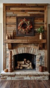 Rustic Wood Mantel Styling