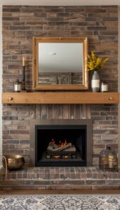 Rustic Wood Mantel Styling