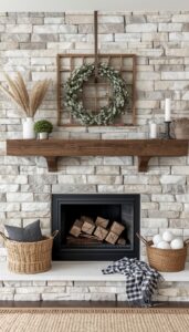 Rustic and Cozy Textured Mantel