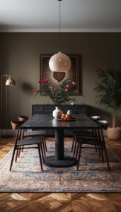 Simple Everyday Moody Dining Room Styling
