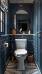 Small Moody Blue Bathroom Ideas