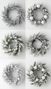 Snowy and White Themed Winter Wreaths
