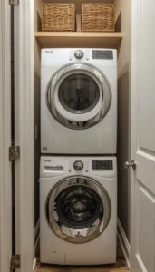 Stacked Washer and Dryer for Narrow Layouts