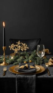 Start with dark table linens