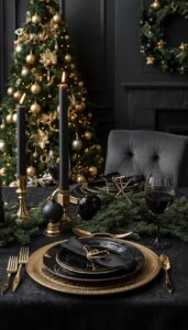 Start with dark table linens