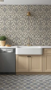 Tile Backsplash With Bold Patterns