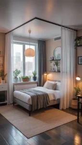 Try room dividers or curtains