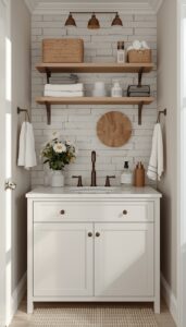 Use Vertical Storage Above the Vanity