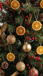 Use dried fruits and botanical ornaments