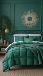 Use emerald as the main bedding color