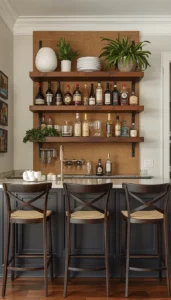 Use floating shelves for styling