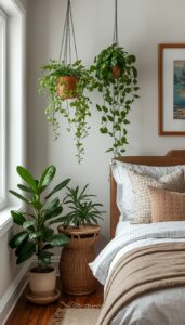 Use hanging or floor plants