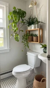 Use hanging or shelf plants