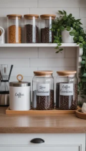 Use labeled jars or canisters