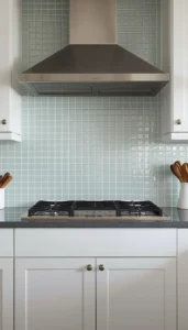 Use light colored glass tiles