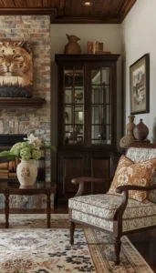 Use medium to dark wood tones