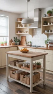 Use open shelving for daily items