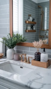 Use organized countertop decor