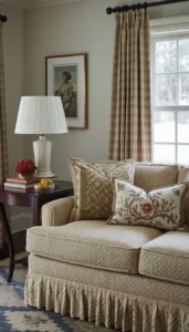 Use patterned fabrics sparingly