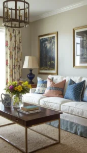 Use patterned fabrics sparingly