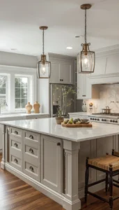 Use pendant lights over islands