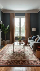 Use rugs large enough for furniture