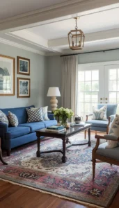 Use rugs to define seating areas