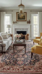 Use rugs to define seating areas