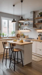 Use slim stools without backs