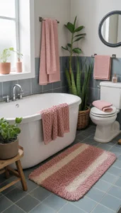 Use textured bath mats