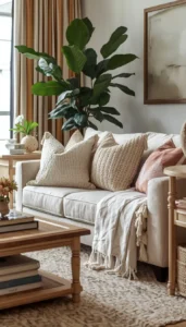 Use throw pillows generously