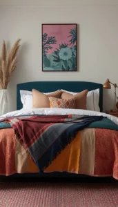 Use throws and cushions for layering