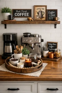 Use trays to group items