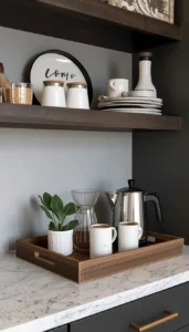 Use trays to group items